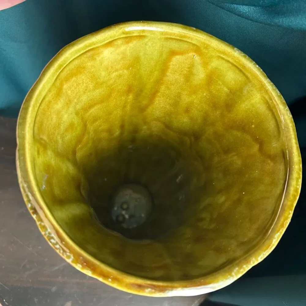 Vintage Maurice of California USA Vase Art Pottery Green Drip Glazed